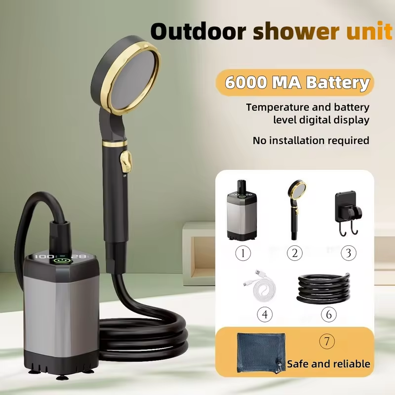 Battery Outdoor Camping - Taşınabilir Açık Hava Elektrikli Duş Ünitesi