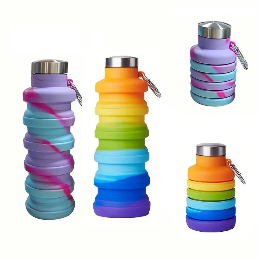 Collapsible Water Bottle - 500 ml Katlanabilir Silikon Su Şişesi