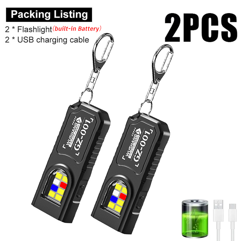 Outdoor Camping Adventure - Çok fonksiyonlu Anahtarlık El Feneri USB