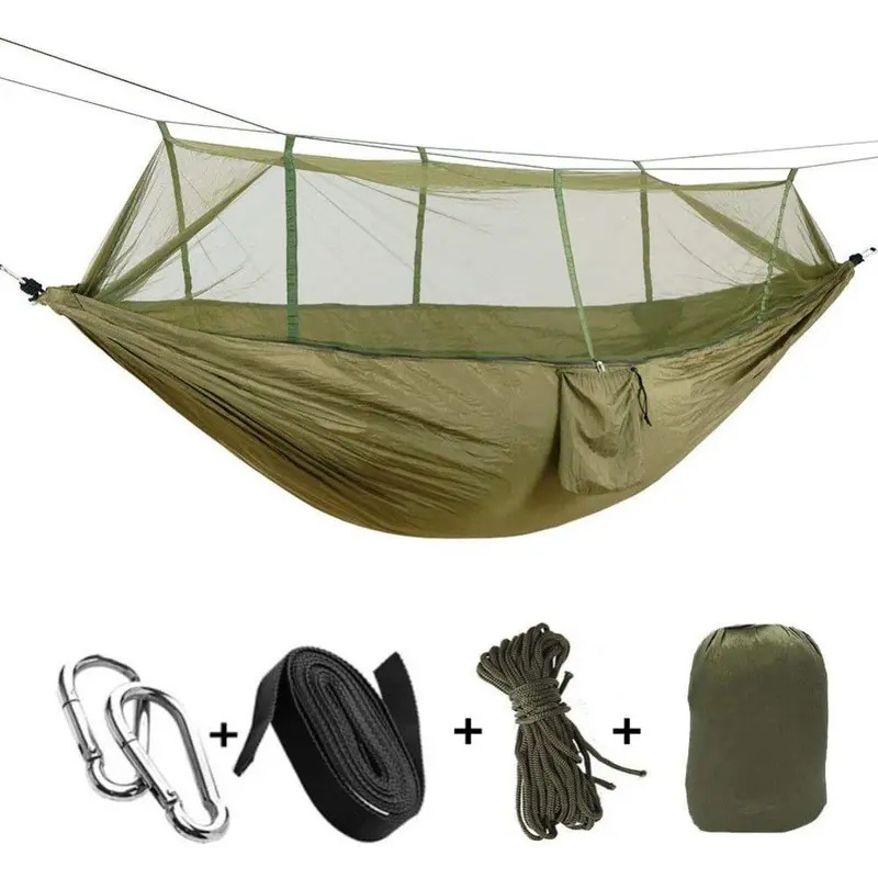 Outdoor Camping Hammock - 2 Kişilik Kamp Bahçe Hamağı, Sineklikli,