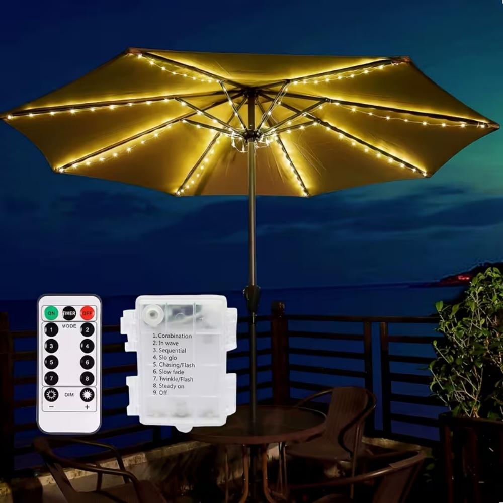 Outdoor Camping Umbrella - 1 adet açık şemsiye ışığı akülü