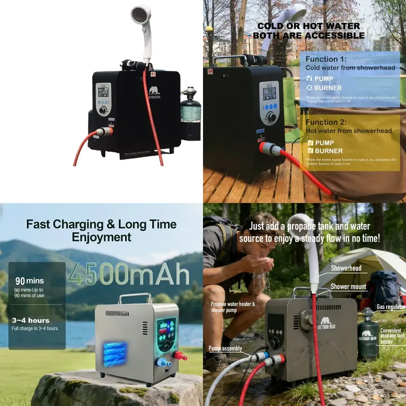 Outdoor Camping Water Heater - Açık Hava Kamp Isıtıcı Portatif Duş