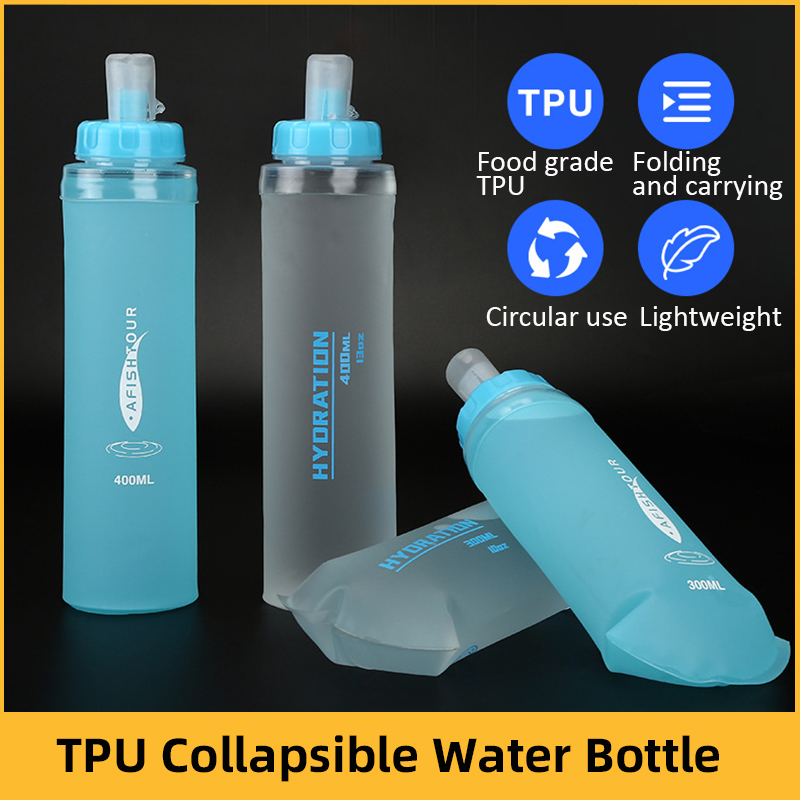 Collapsible Water Bottle - Su şişesi 300/400/500ml TPU katlanır yumuşak