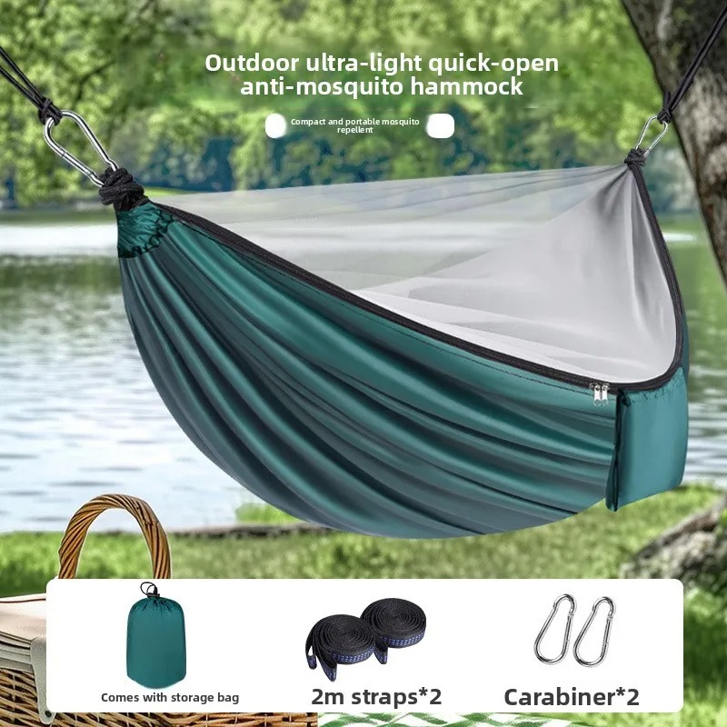 Outdoor Camping Hammock - Hafif Kamp Hamağı Sivrisineklikli 270x140cm Devrilme