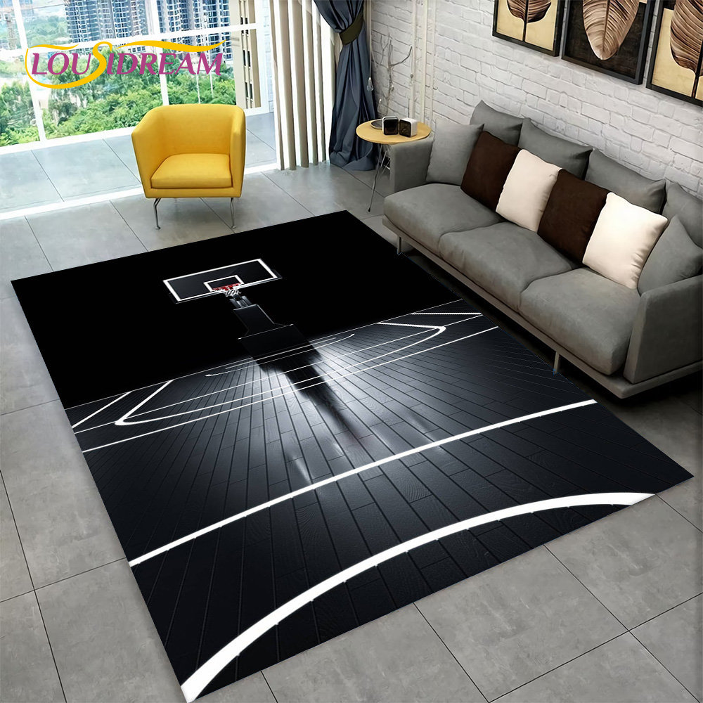 Outdoor Camping Mats Large - 3D basketbol Cour karikatür alan kilim