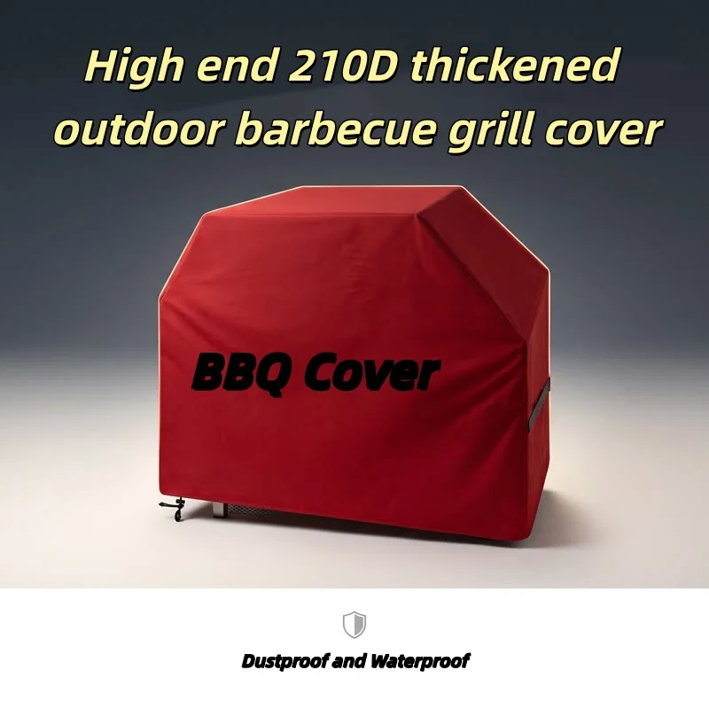 Outdoor Gas Stove - 210D Kırmızı Barbekü Izgarası Örtüsü, Toz
