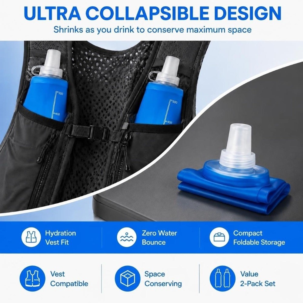 2'li Paket, Kullanışlı, Katlan - Collapsible Water Bottle incelemesi ve fiyatı