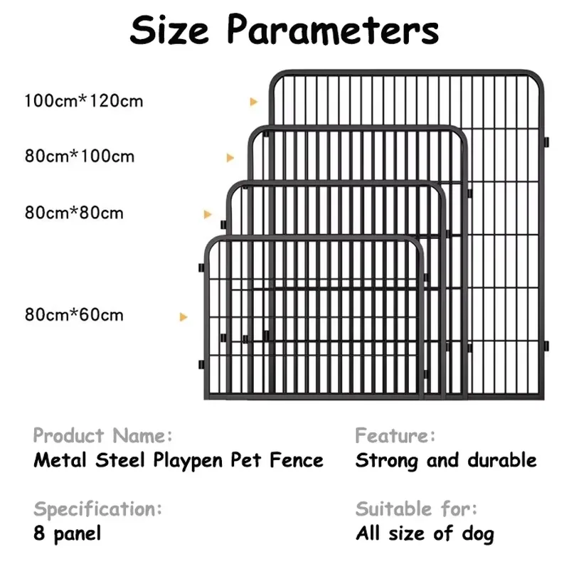 8 Panelli Köpek Oyun Parkı Met - Outdoor Camping Dog Kennel incelemesi ve fiyatı
