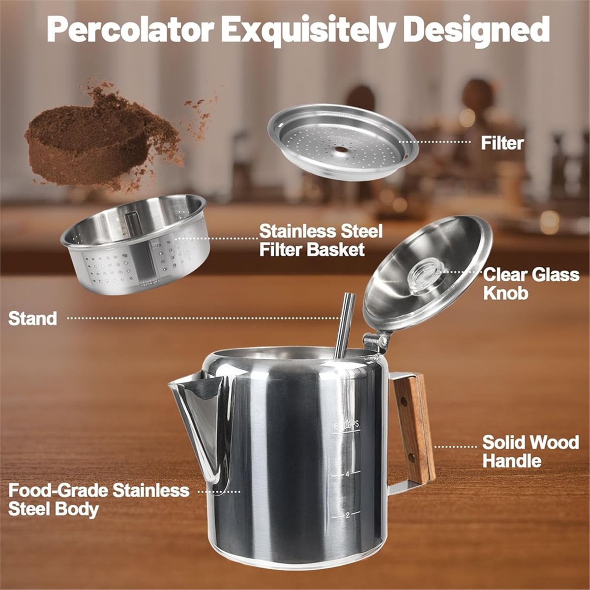 6 Fincan Perkolatör 304 Paslan - Camp Percolator Coffee incelemesi ve fiyatı